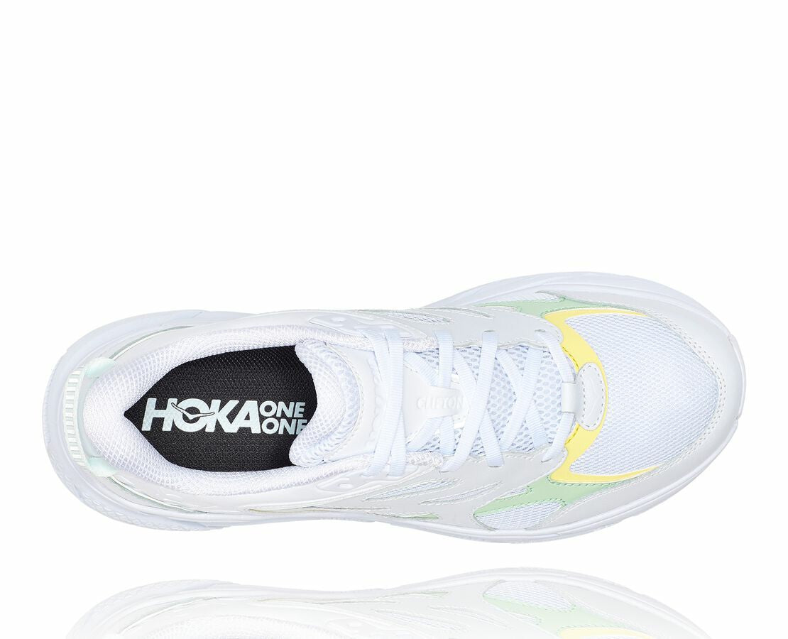 HOKA White / Green Ash - All Gender Clifton L