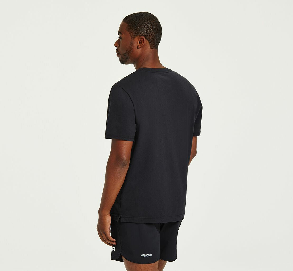 HOKA Black / Castlerock - Men's Brand Tee