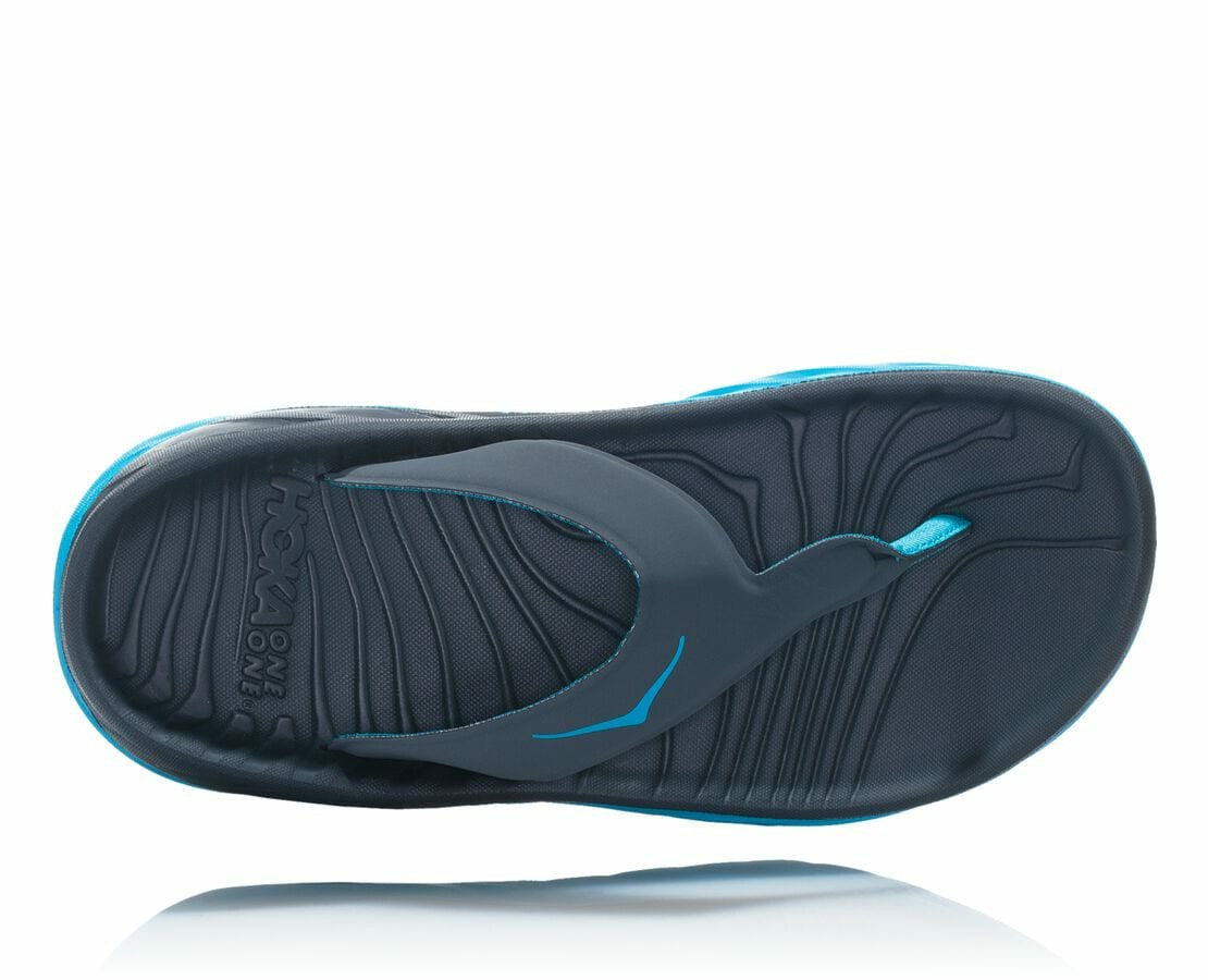 HOKA Ebony / Dresden Blue - Women's ORA Recovery Flip