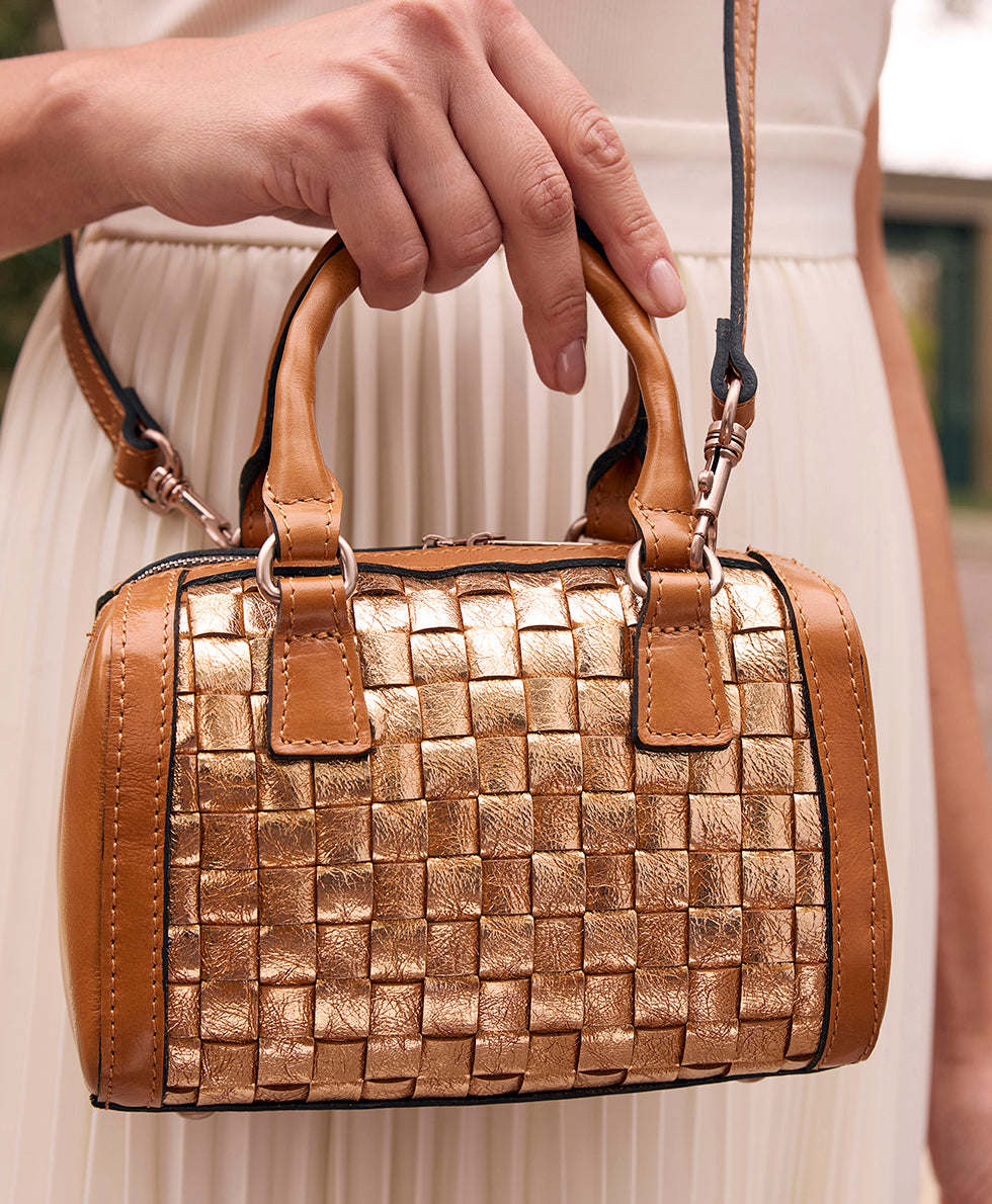 Patricia Nash Rodez Satchel - Vintage Distressed Metallic Woven