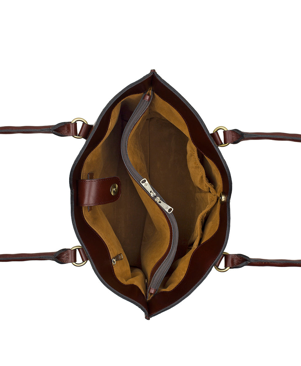 Patricia Nash Marion Tote | Brazilian Supple Tooled | Cognac