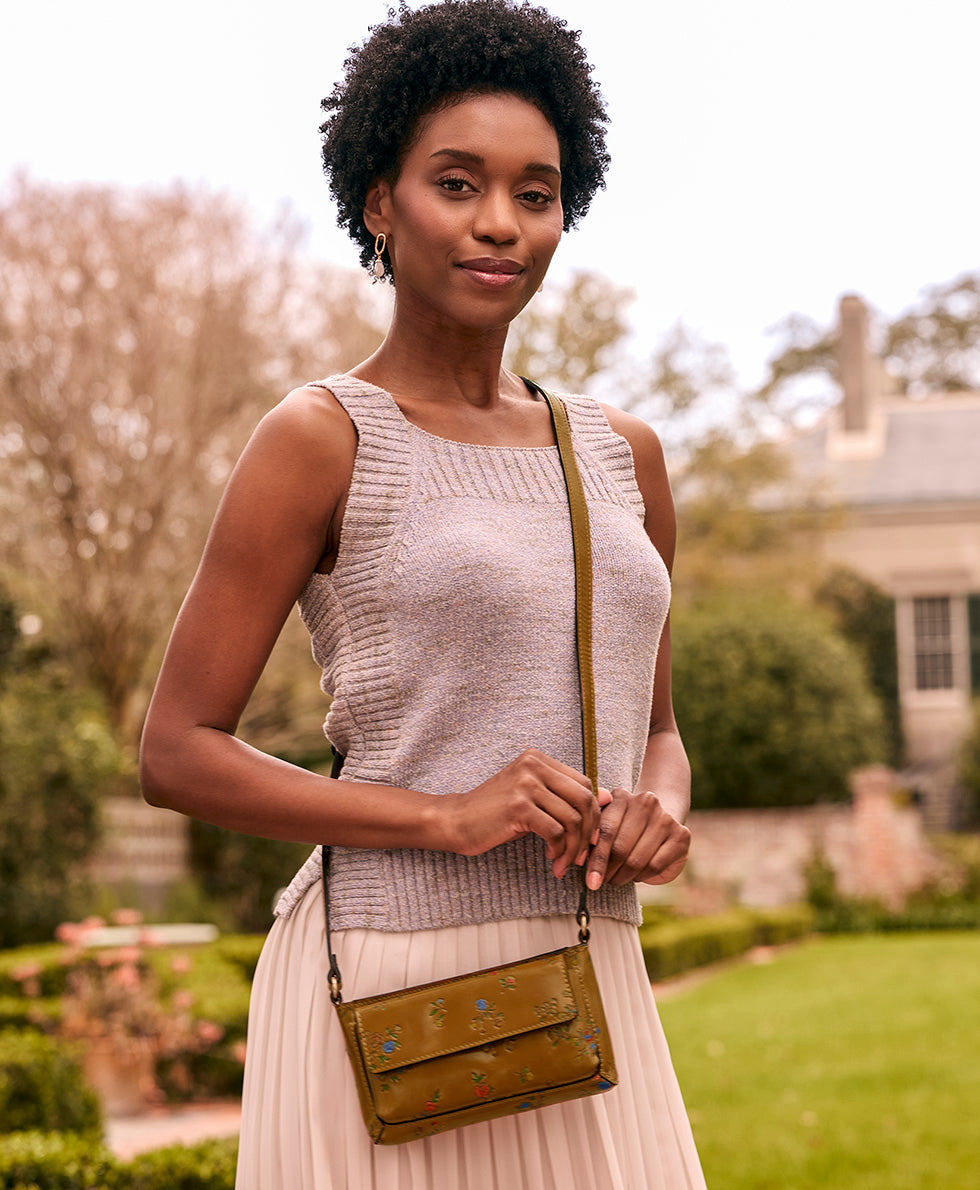 Patricia Nash Dovera Crossbody - Fleur de Jardin Embossed