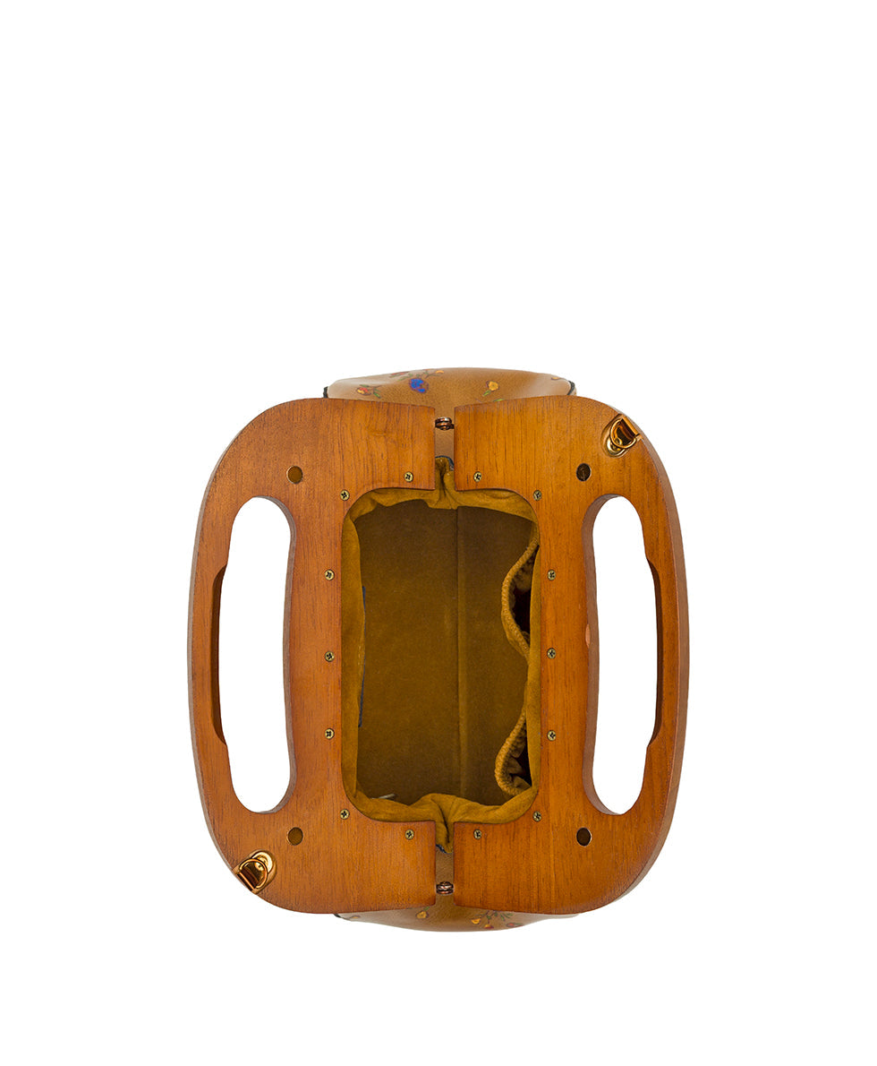 Patricia Nash Meuse Wooden Frame Crossbody - Fleur de Jardin Embossed