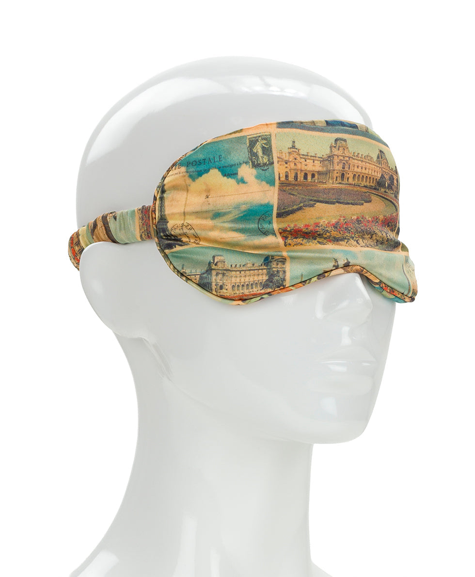 Patricia Nash Boxed Travel Pillow and Eye Mask Set - Woven Poly - Postcards From Paris