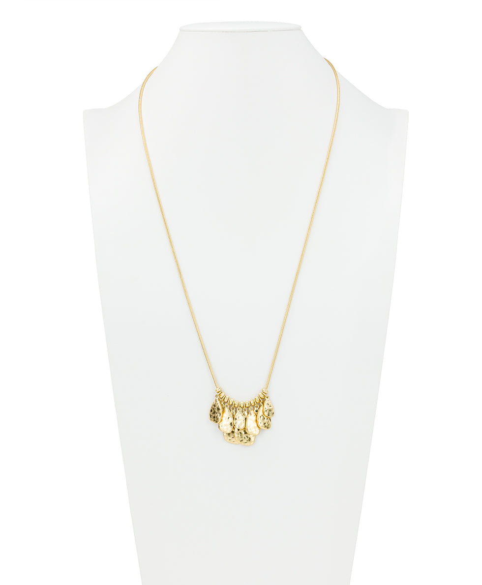Patricia Nash Multi Tear Drop Necklace - Hammered Ring Collection