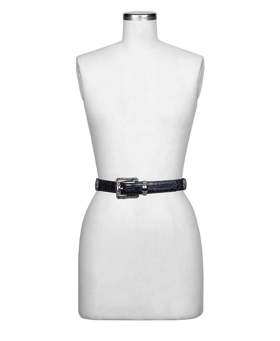 Patricia Nash Barni Belt - Vintage Croc Black | Patricia Nash Designs