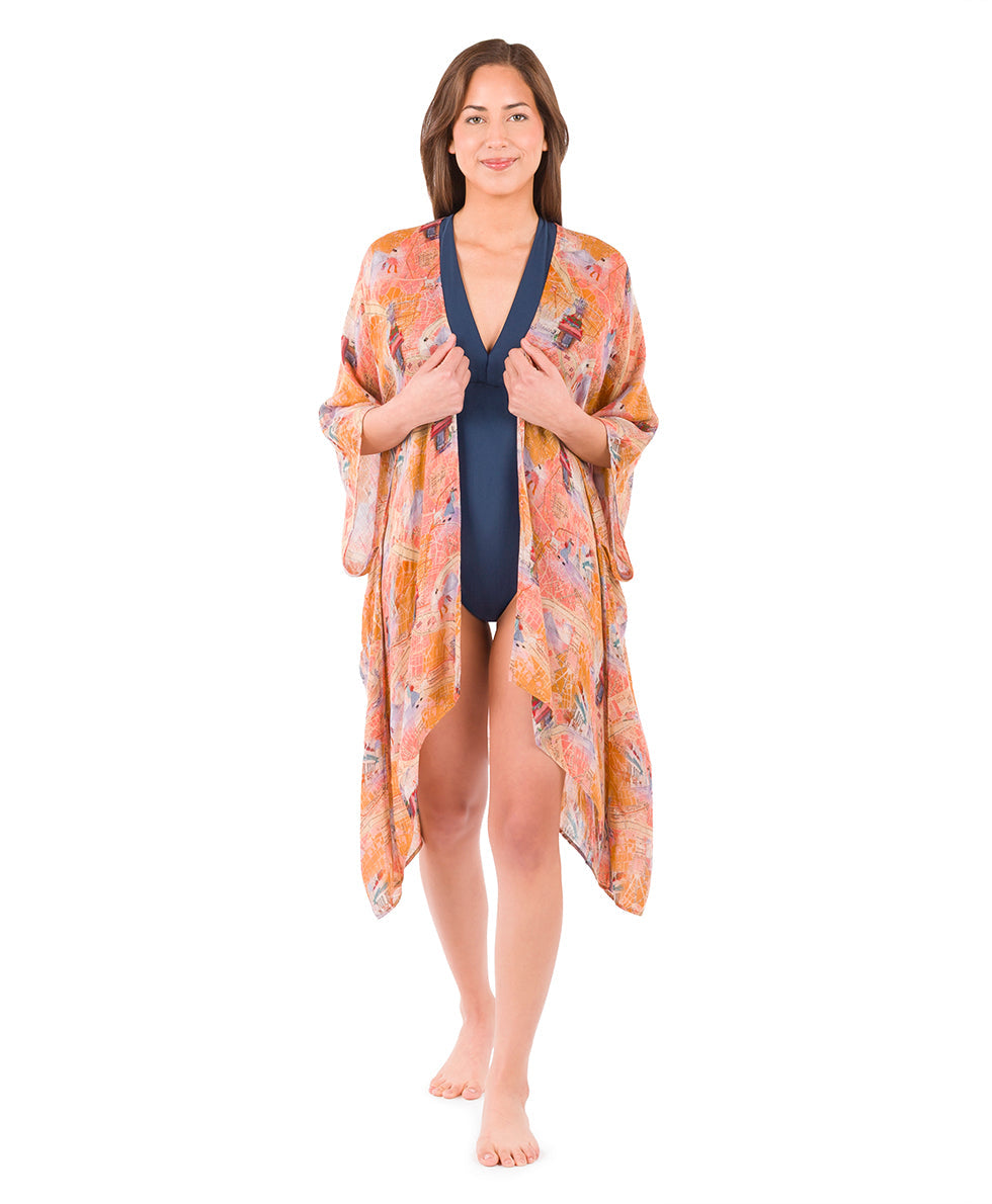 Patricia Nash Short Ruana Cover-Up - Paris Map