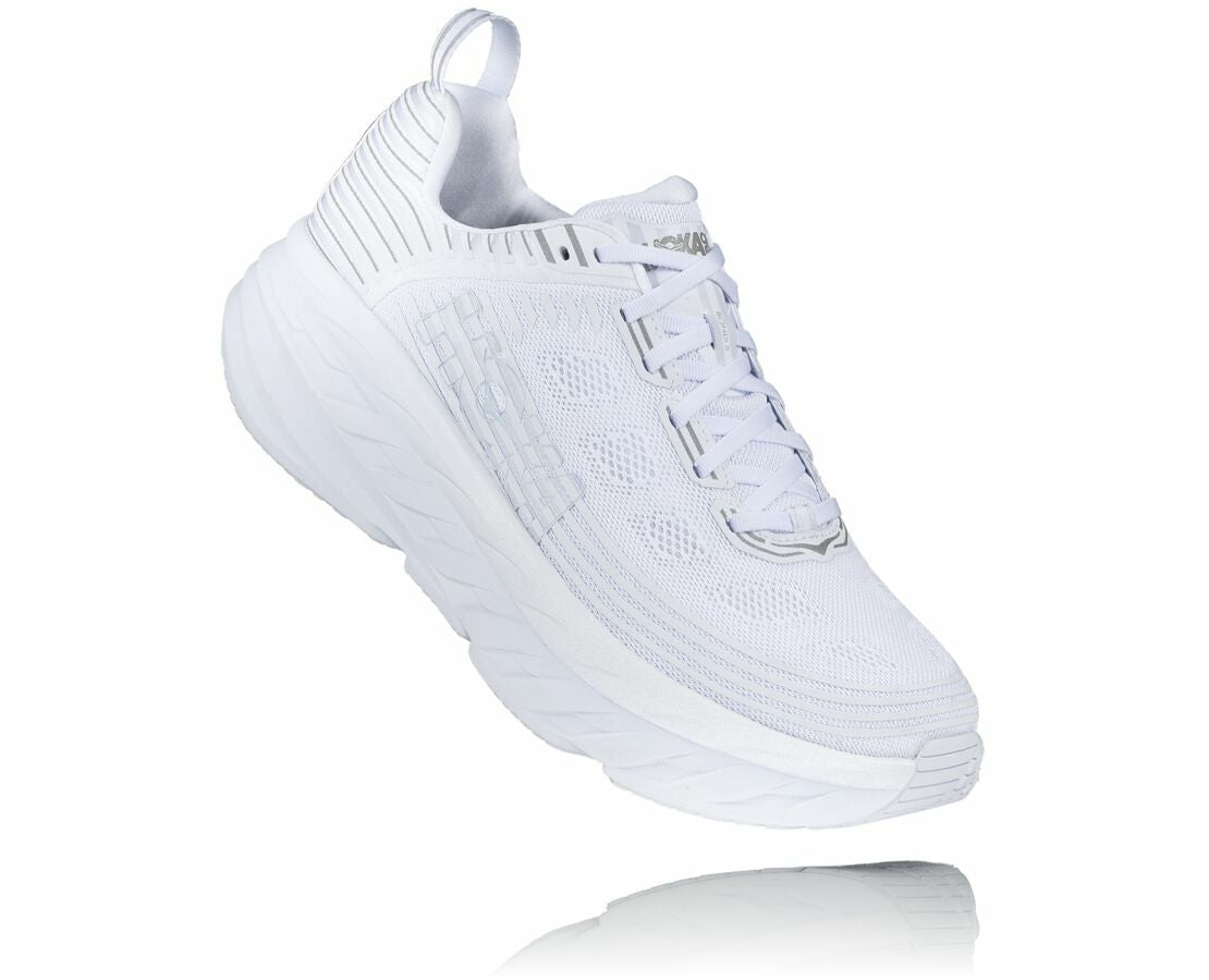 HOKA White / White Reflective - Men's Bondi 6