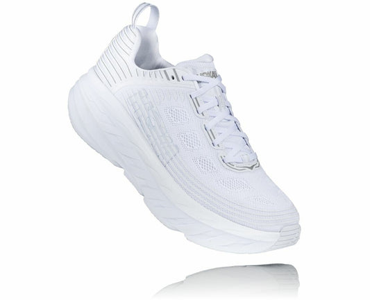 HOKA White / White Reflective - Men's Bondi 6