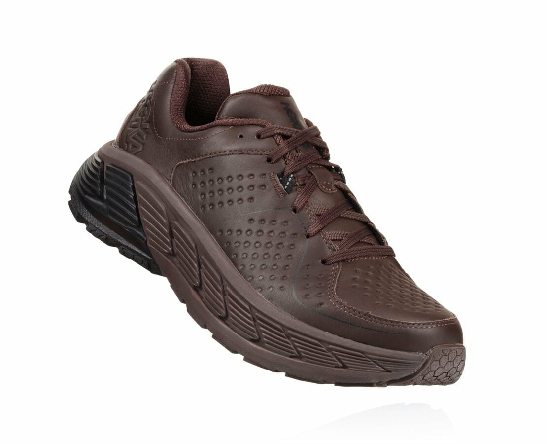 HOKA Demitasse / Black - Men's Gaviota Leather