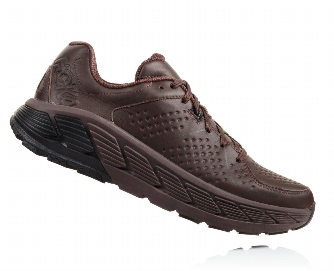 HOKA Demitasse / Black - Men's Gaviota Leather