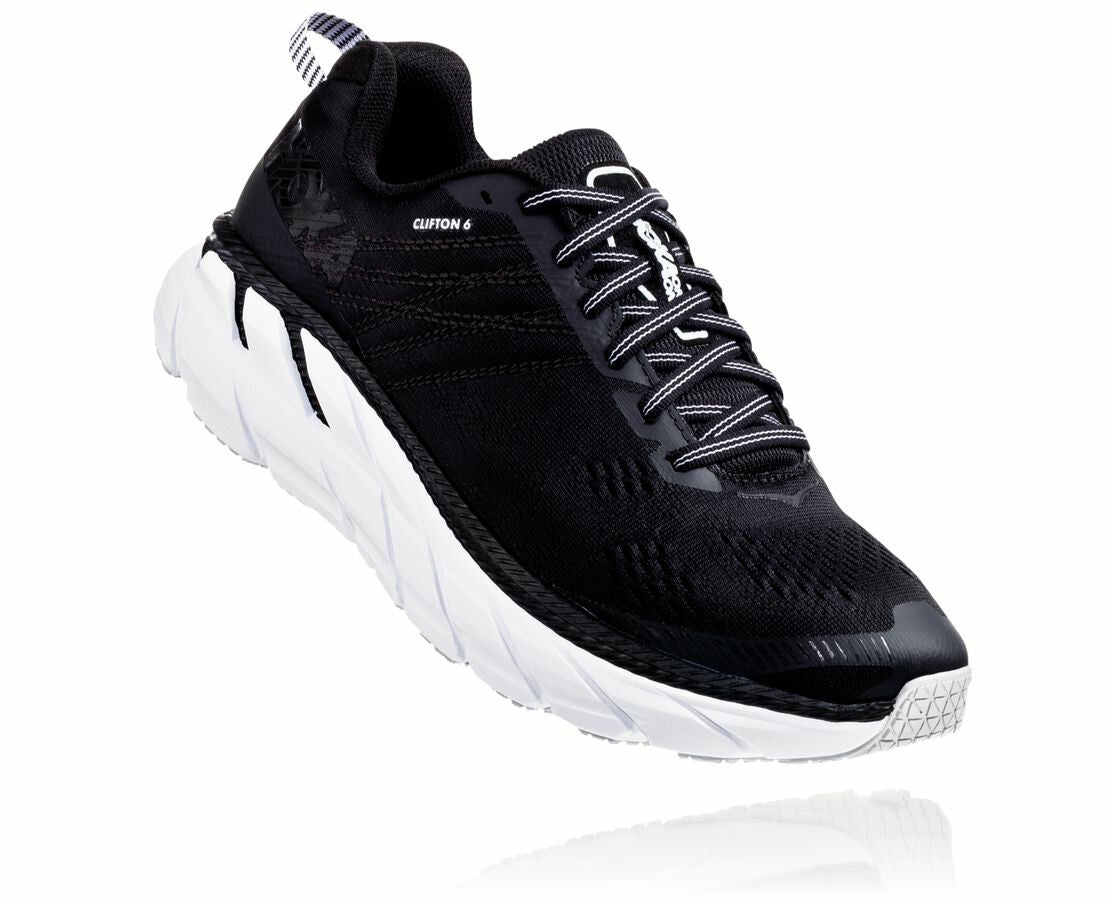 HOKA Black / White - Women's Clifton 6