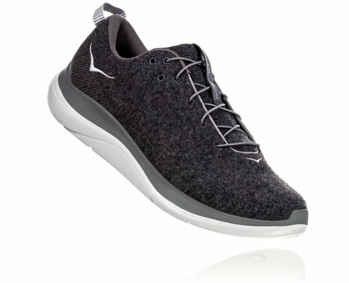 HOKA Dark Shadow / Charcoal Gray - Men's Hupana Flow Wool