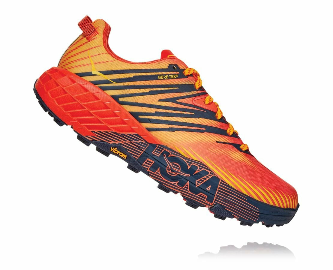 HOKA Mandarin Red / Gold Fusion - Men's Speedgoat 4 GORE-TEX