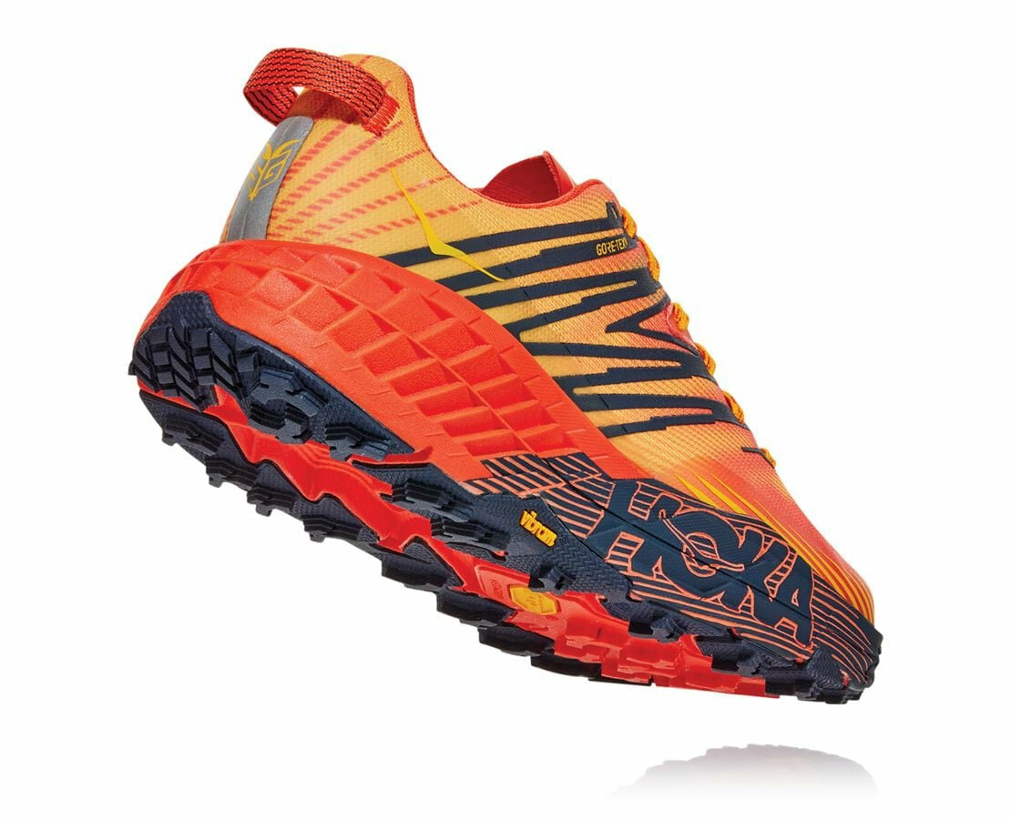 HOKA Mandarin Red / Gold Fusion - Men's Speedgoat 4 GORE-TEX