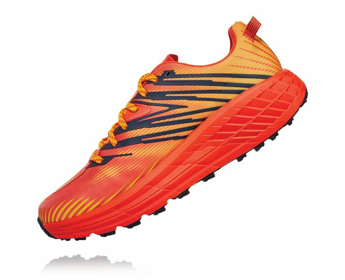 HOKA Mandarin Red / Gold Fusion - Men's Speedgoat 4 GORE-TEX