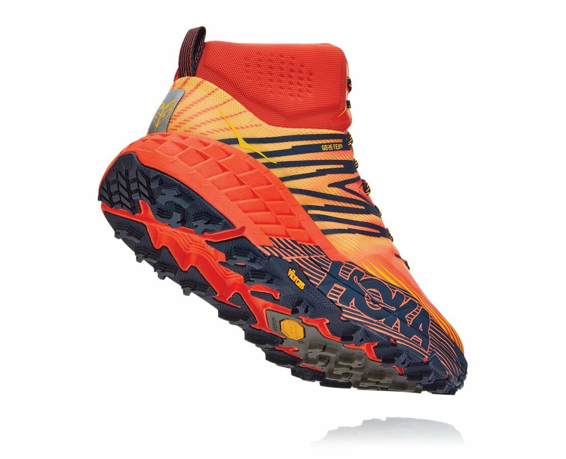 HOKA Mandarin Red / Gold Fusion - Men's Speedgoat Mid GORE-TEX 2