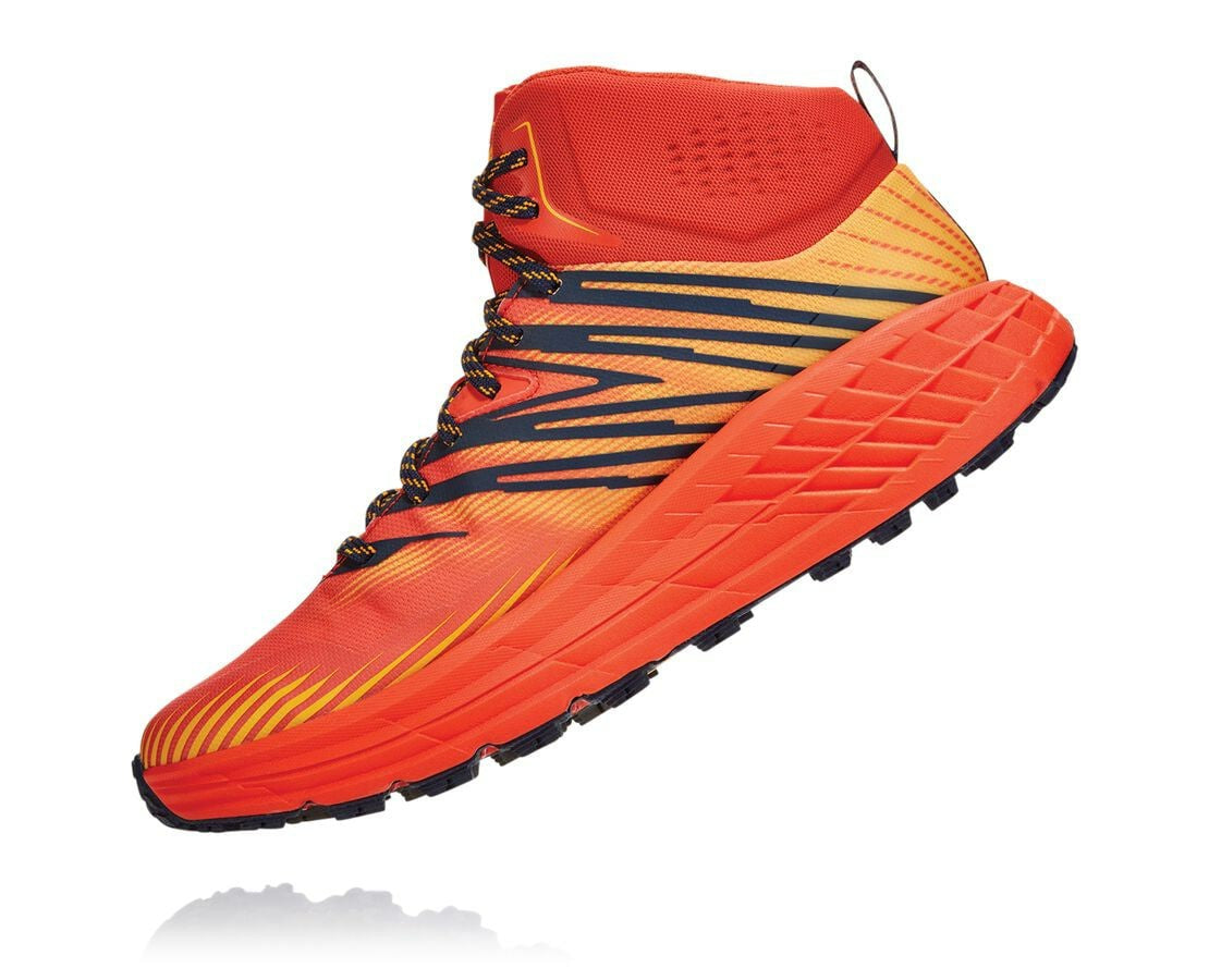 HOKA Mandarin Red / Gold Fusion - Men's Speedgoat Mid GORE-TEX 2