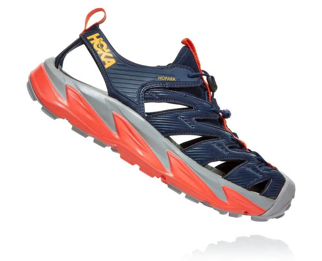 HOKA Black Iris / Mandarin Red - Men's Hopara