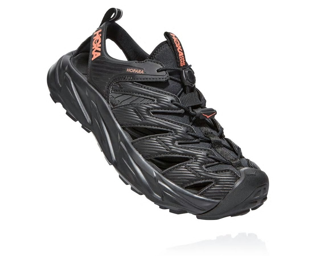 HOKA Black / Fusion Coral - Women's Hopara