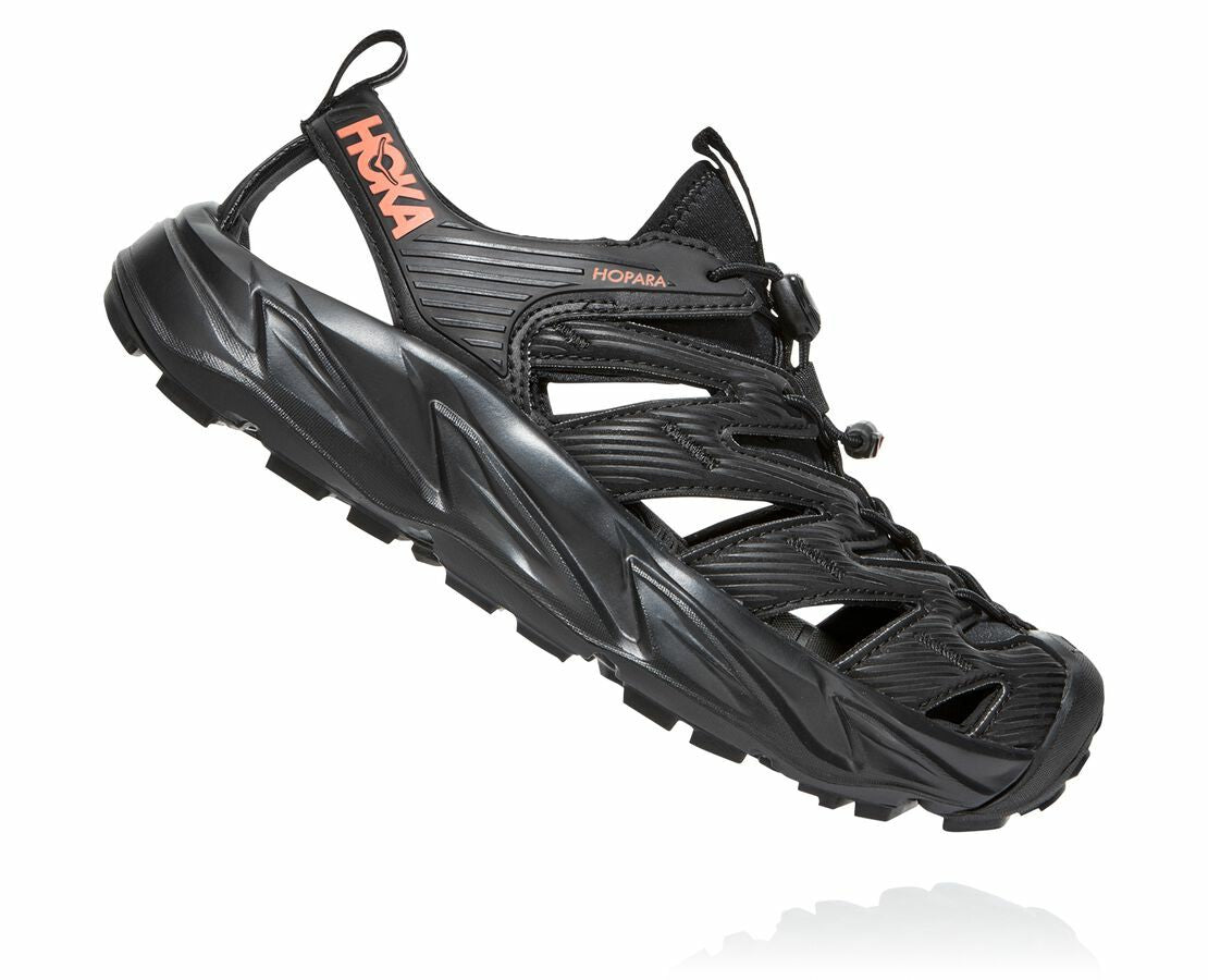 HOKA Black / Fusion Coral - Women's Hopara
