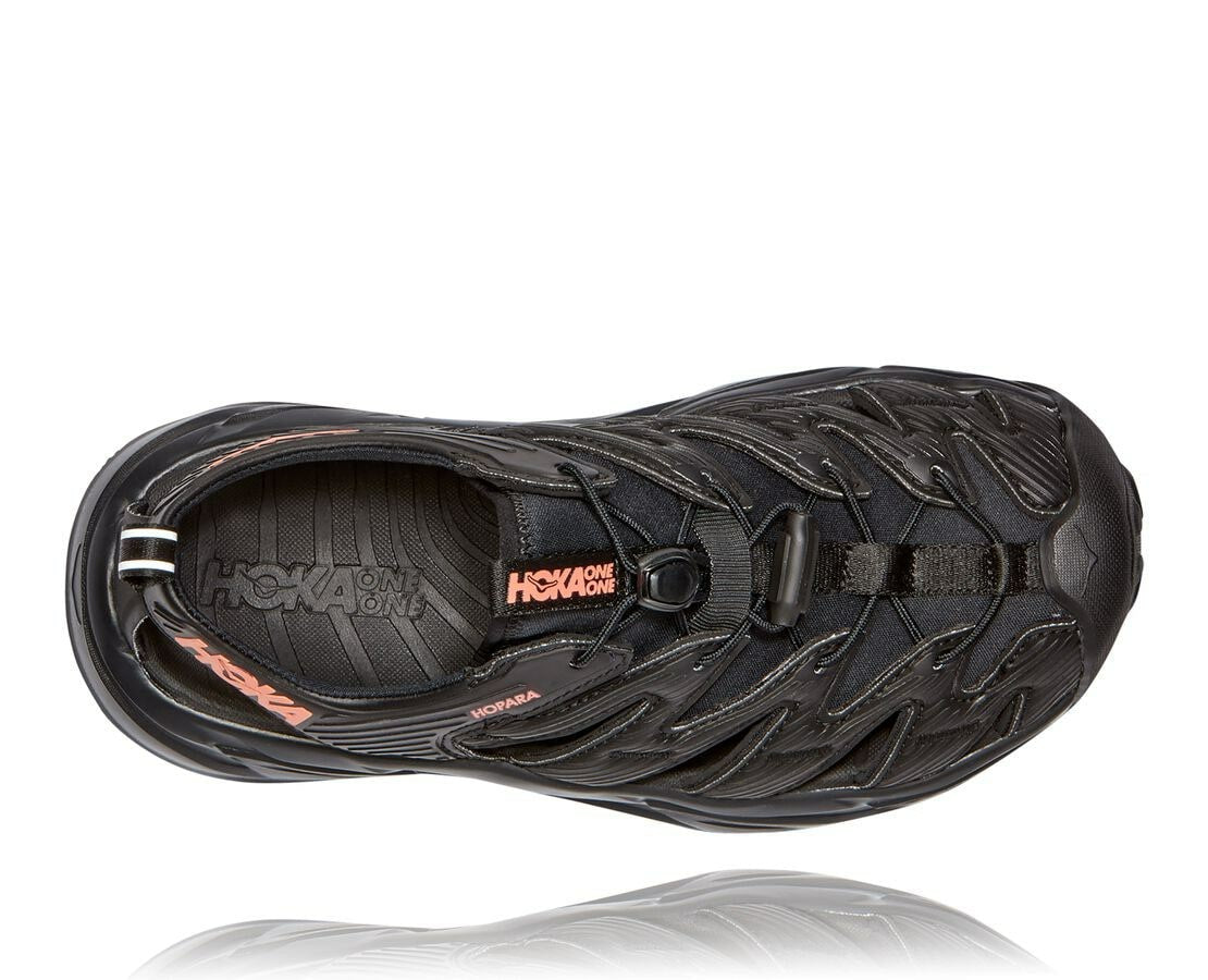 HOKA Black / Fusion Coral - Women's Hopara