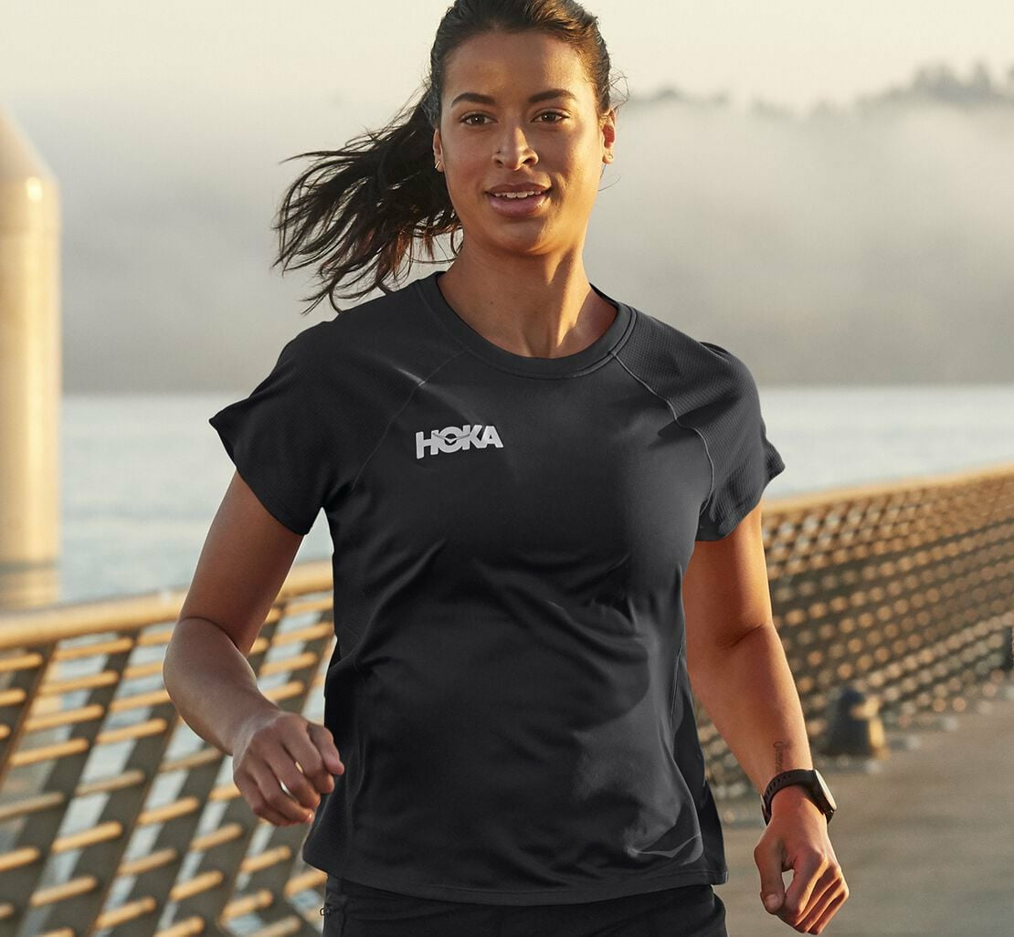 HOKA Black - Women's Performance Short Sleeve