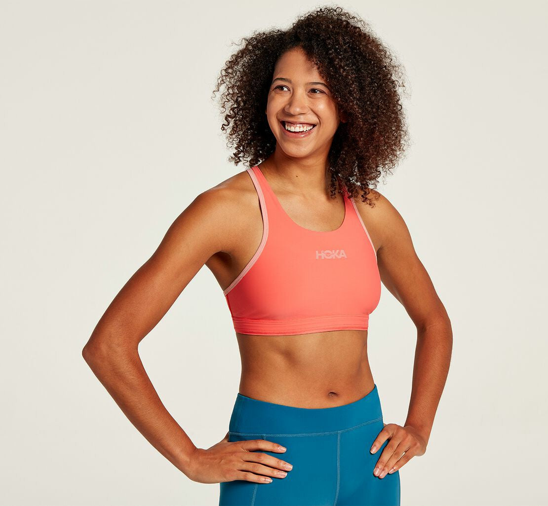 HOKA Hot Coral / Rosette - Women's Performance Sports Bra
