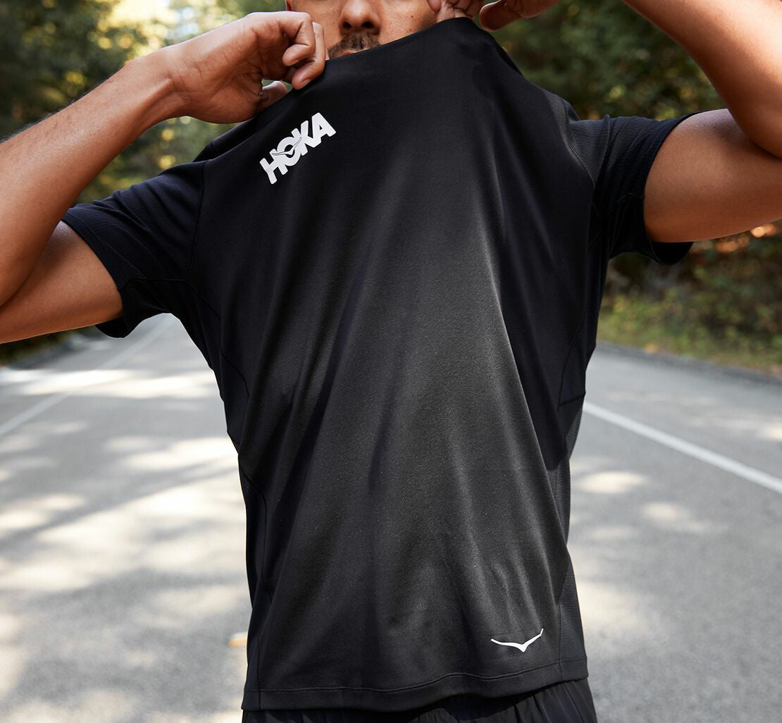 HOKA Black - Men's Performance Short Sleeve