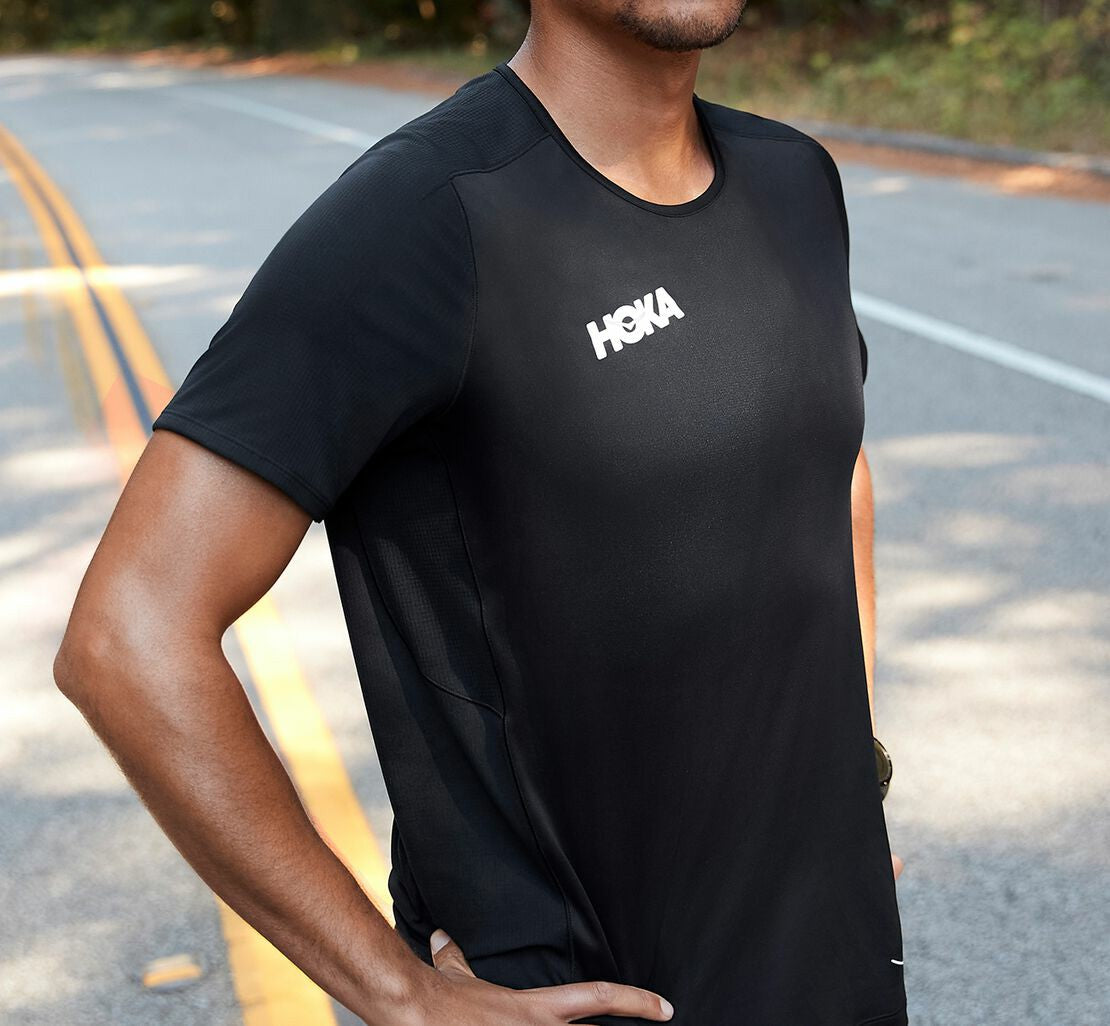 HOKA Black - Men's Performance Short Sleeve