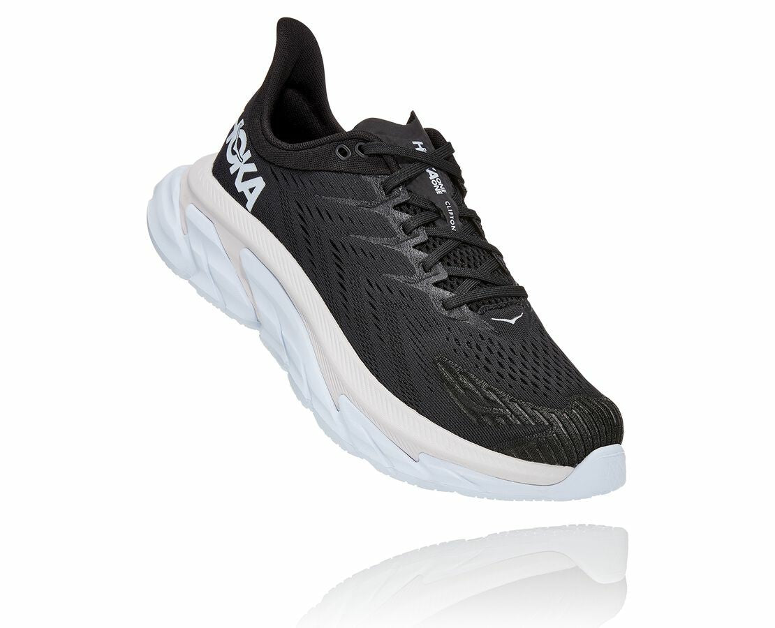 HOKA Black / White - Men's Clifton Edge