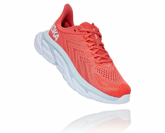 HOKA Hot Coral / White - Women's Clifton Edge