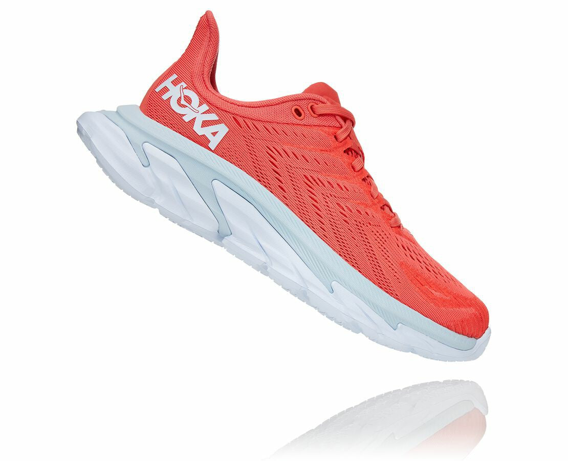 HOKA Hot Coral / White - Women's Clifton Edge