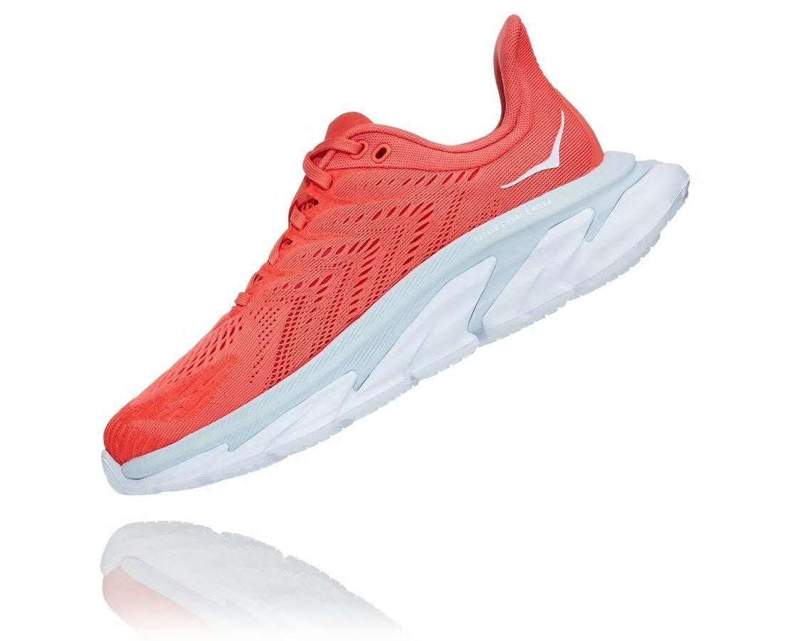 HOKA Hot Coral / White - Women's Clifton Edge