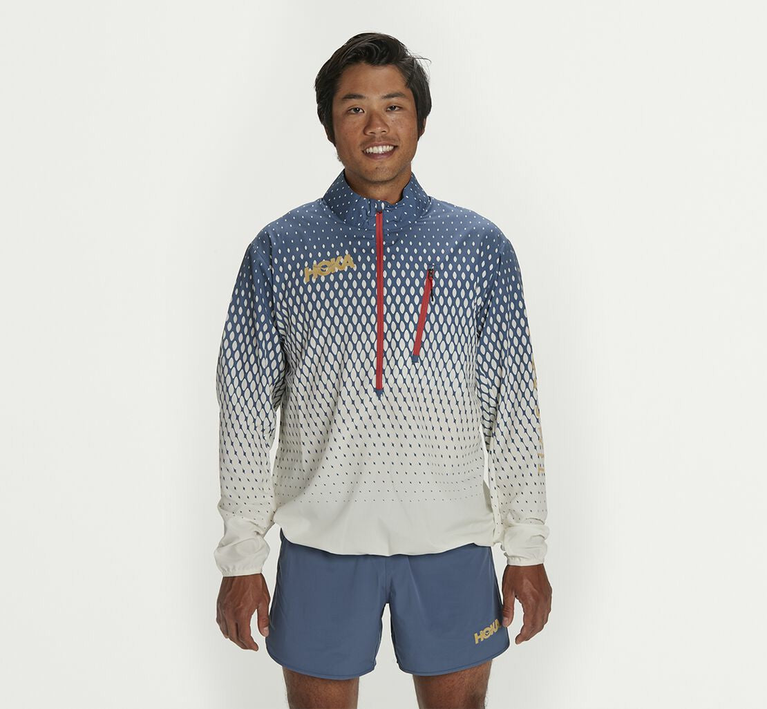 HOKA Tofu / Vintage Indigo - Men's Wind-Resistant Jacket