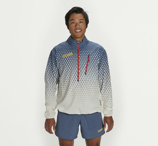 HOKA Tofu / Vintage Indigo - Men's Wind-Resistant Jacket