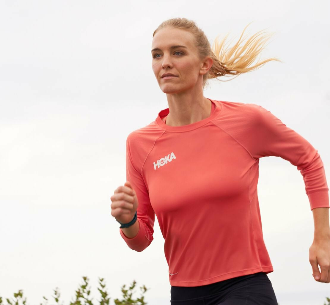 HOKA Hot Coral - Women's Performance 3/4 Sleeve