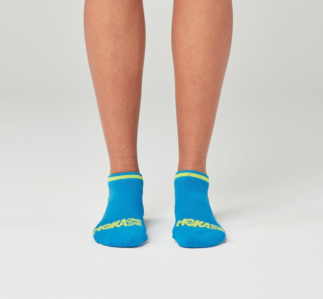 HOKA Diva Blue / Citrus - All Gender Performance No-Show Sock