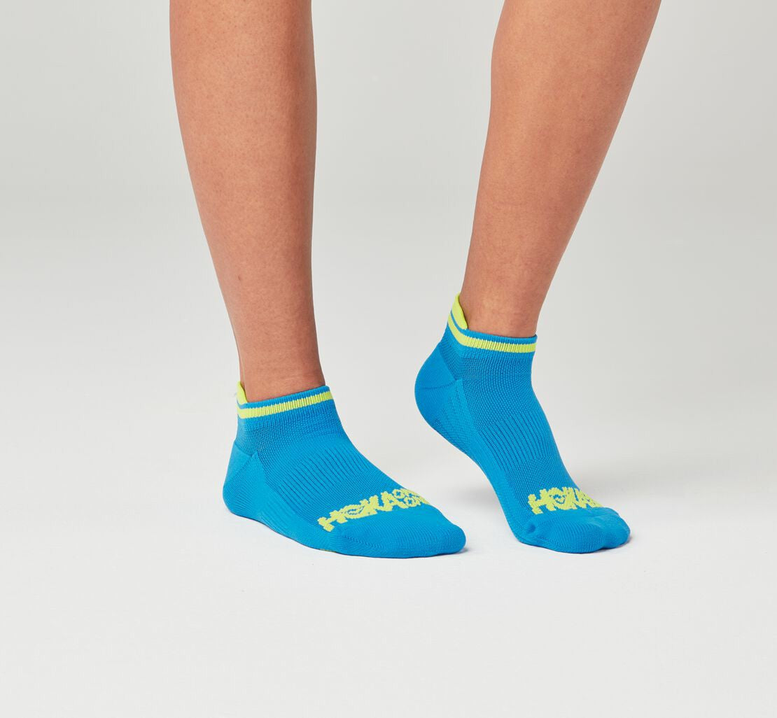 HOKA Diva Blue / Citrus - All Gender Performance No-Show Sock