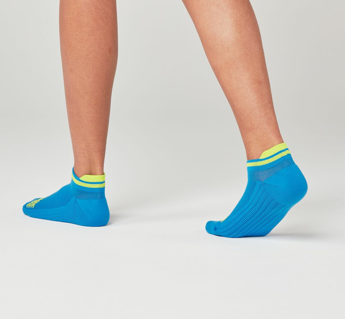 HOKA Diva Blue / Citrus - All Gender Performance No-Show Sock