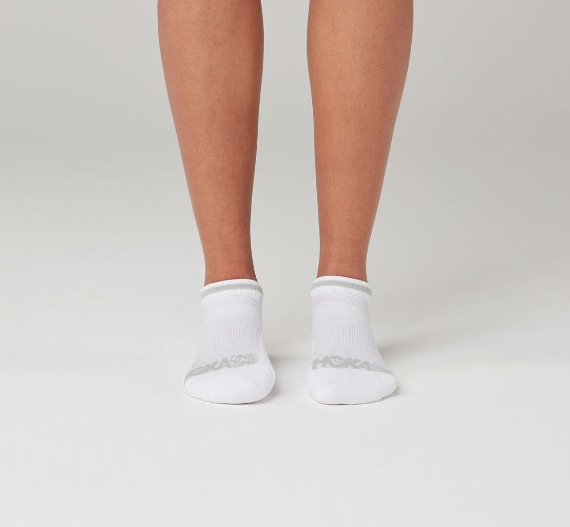 HOKA White - All Gender Performance No-Show Sock