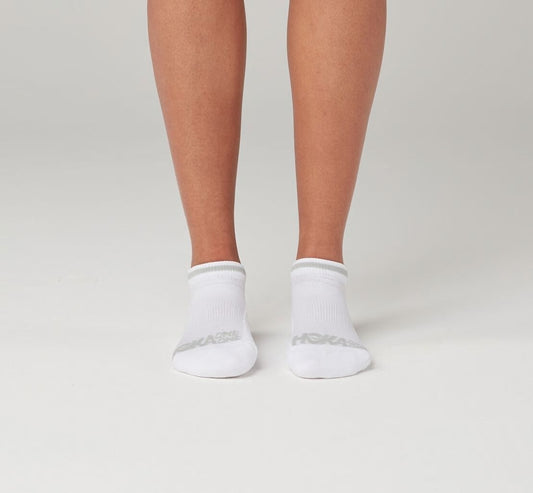 HOKA White - All Gender Performance No-Show Sock