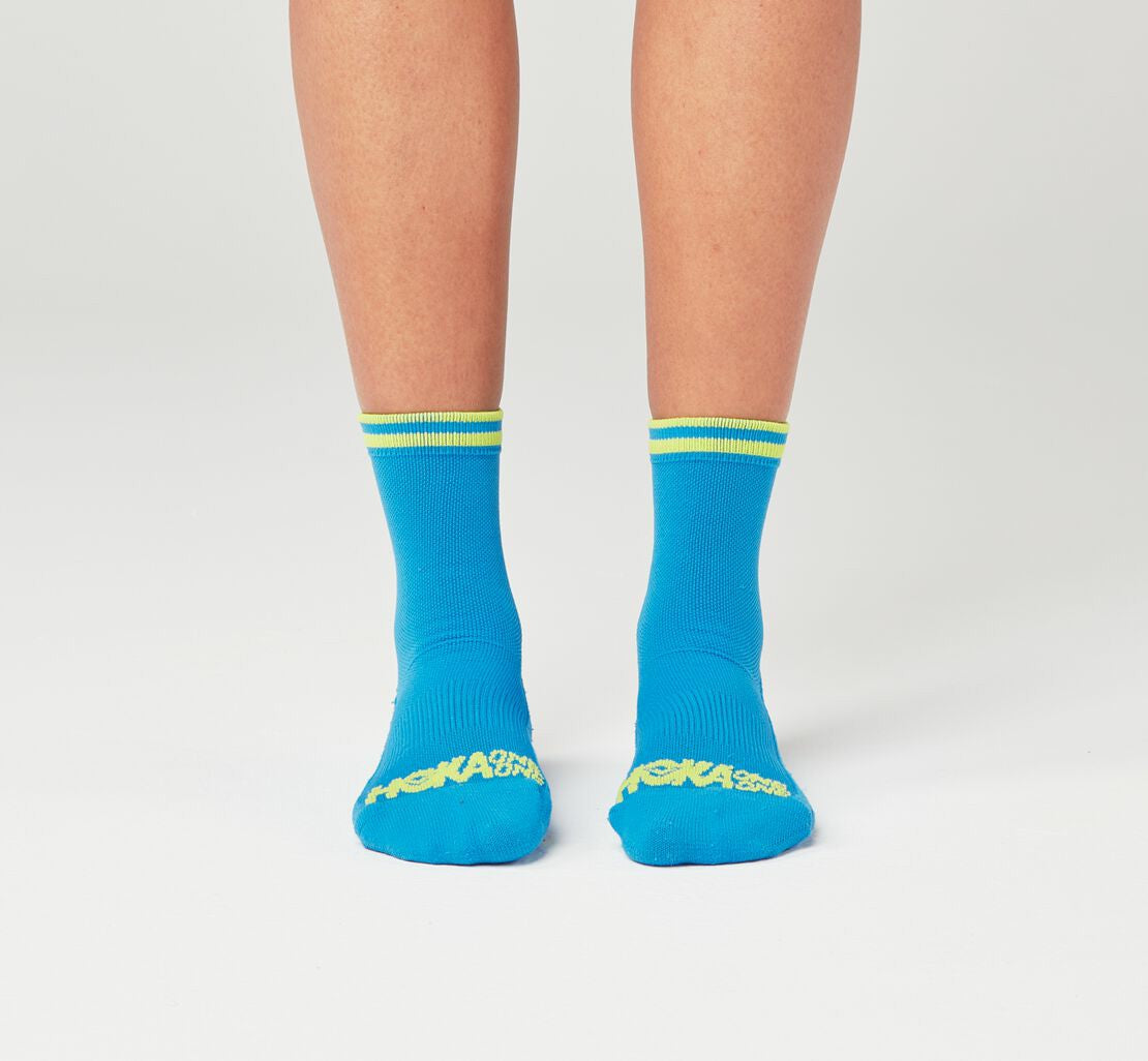 HOKA Diva Blue / Citrus - All Gender Performance Crew Sock