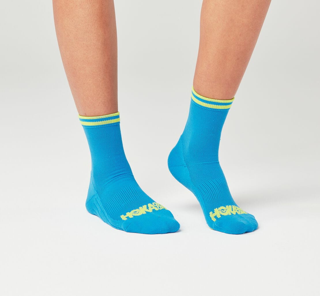 HOKA Diva Blue / Citrus - All Gender Performance Crew Sock