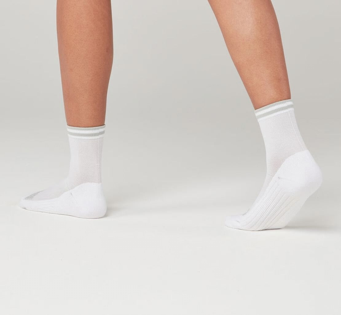 HOKA White - All Gender Performance Crew Sock