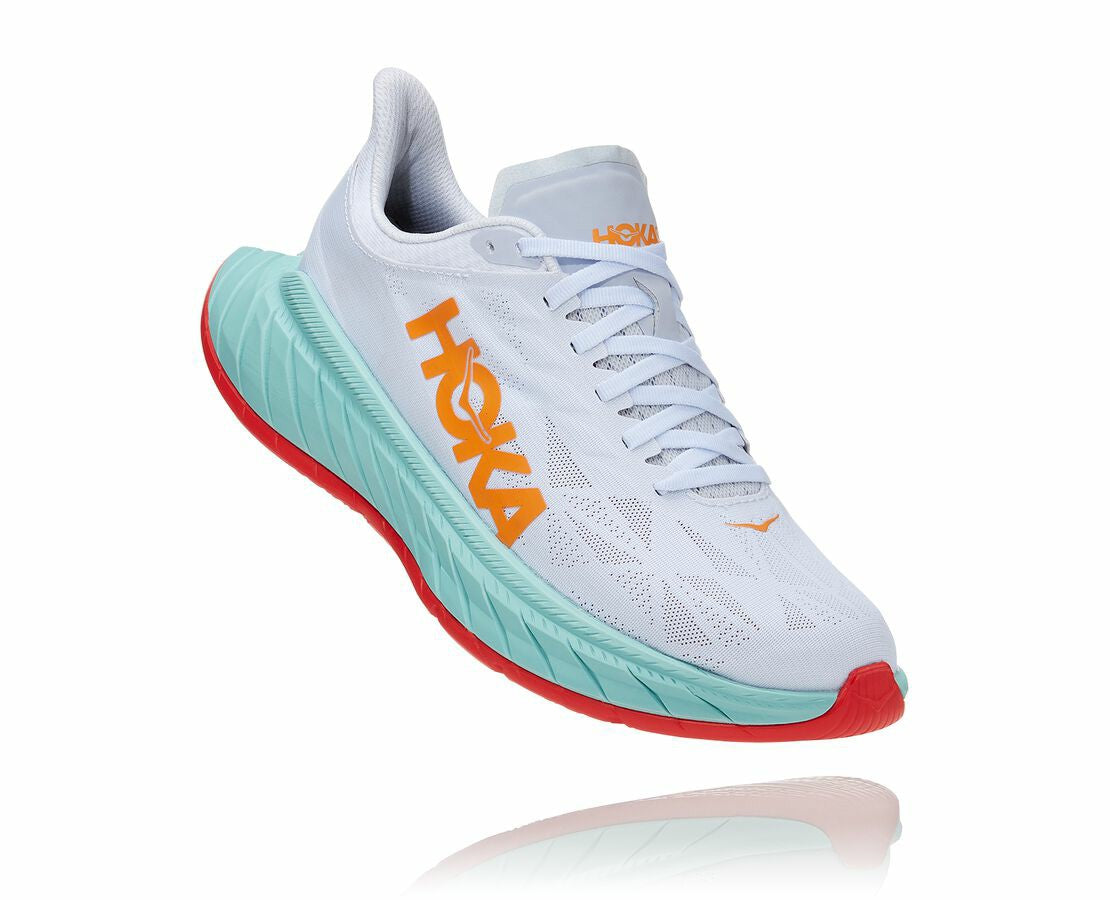 HOKA White / Blazing Orange - Men's Carbon X 2