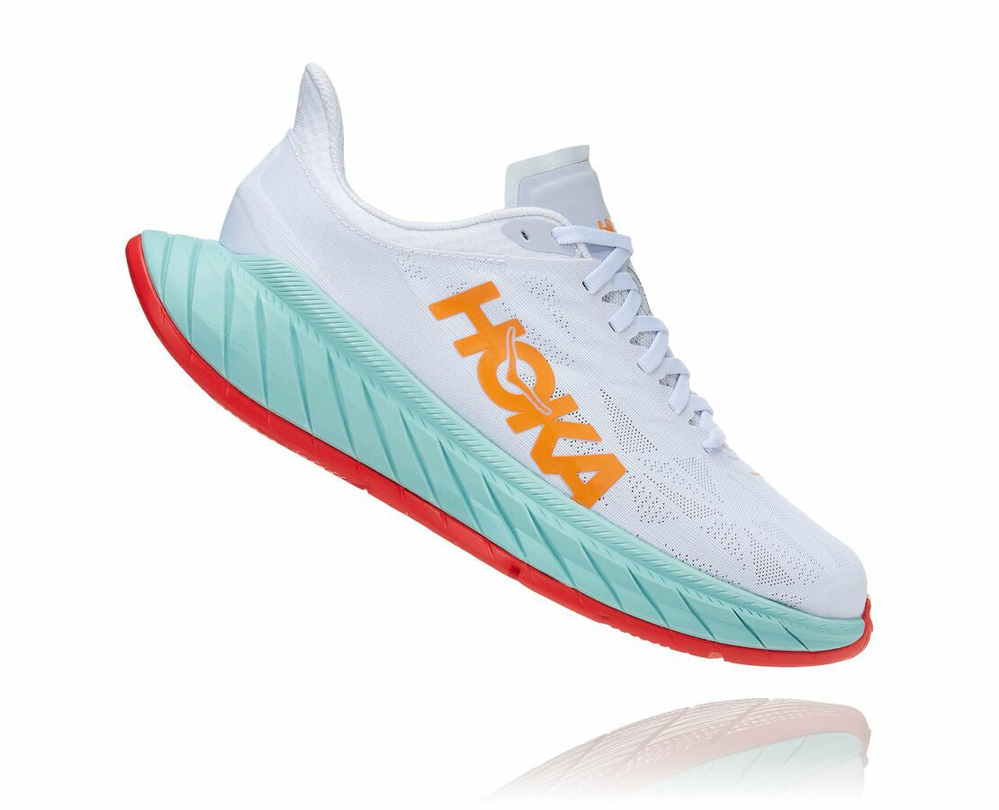 HOKA White / Blazing Orange - Men's Carbon X 2