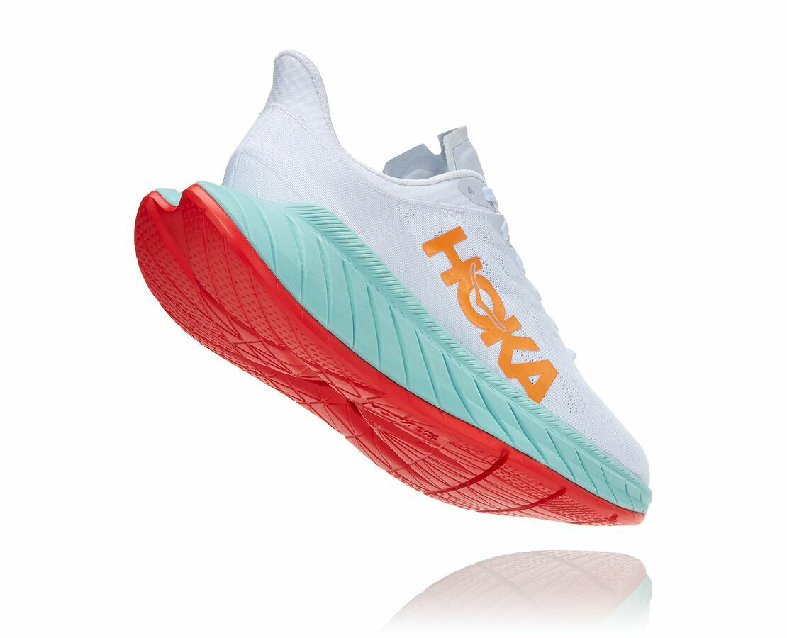 HOKA White / Blazing Orange - Men's Carbon X 2