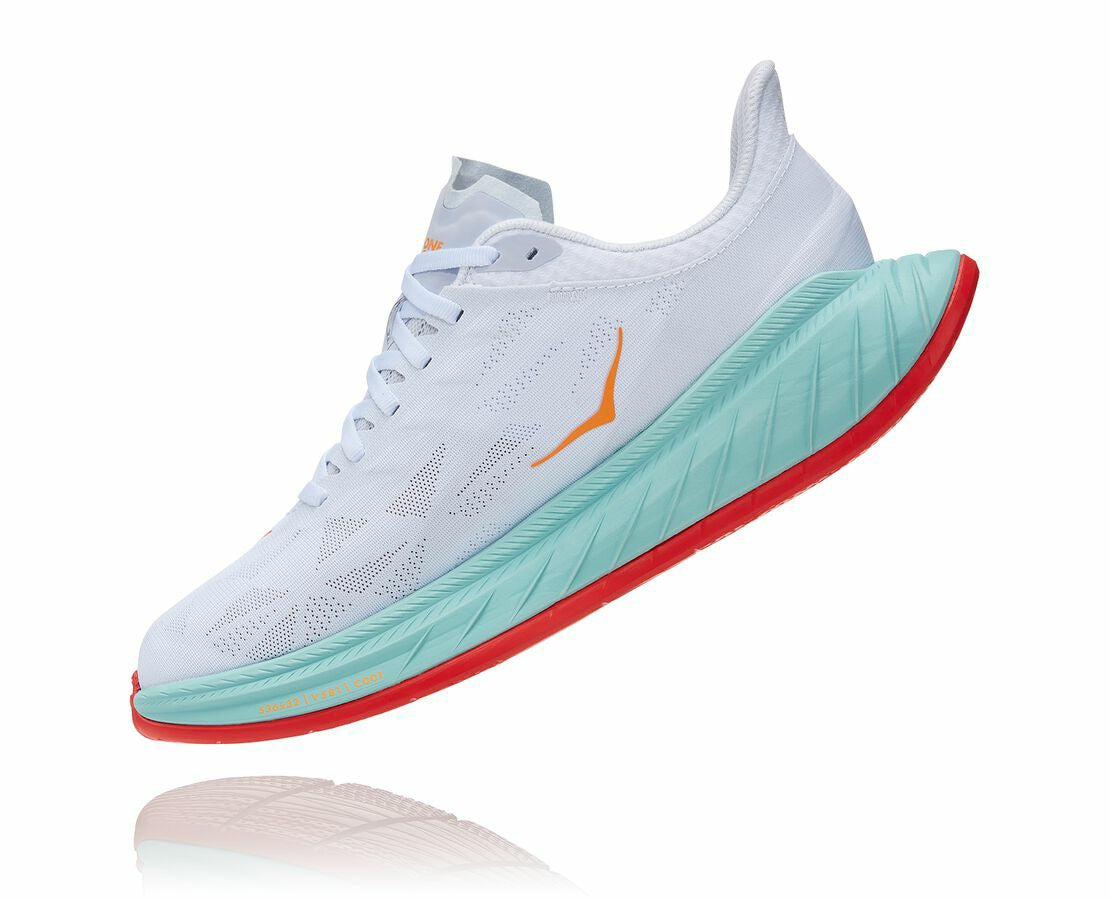 HOKA White / Blazing Orange - Men's Carbon X 2