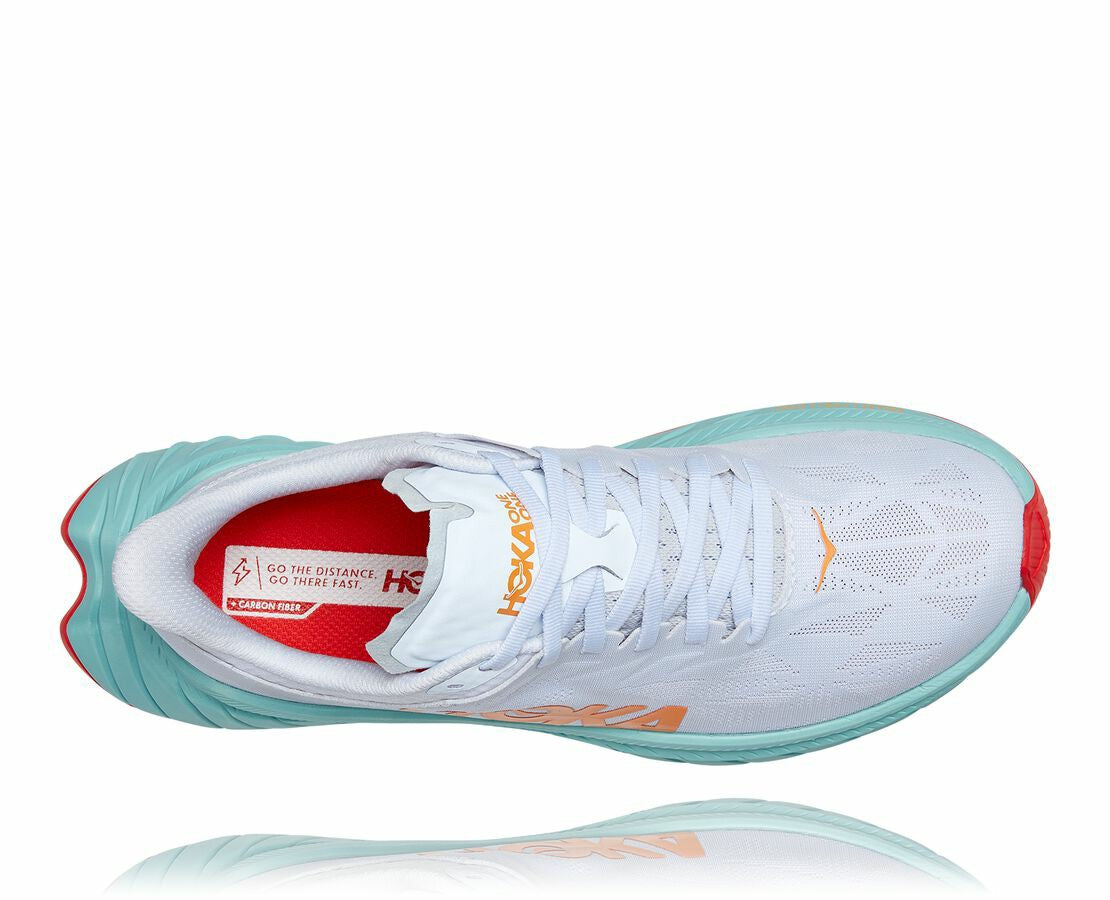 HOKA White / Blazing Orange - Men's Carbon X 2